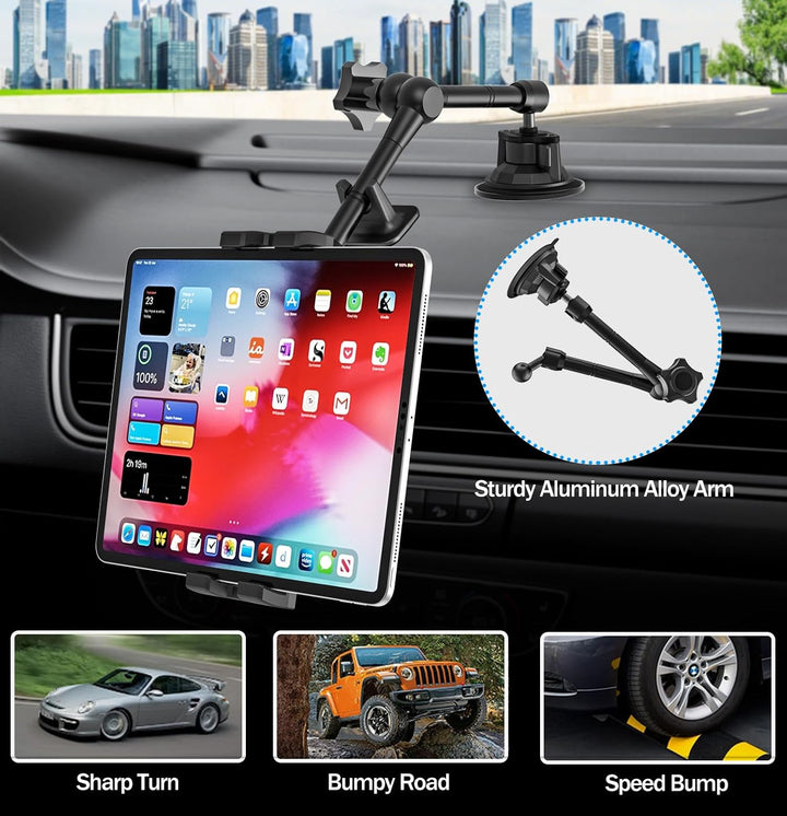 LKW/Auto Tablet Halterung Armaturenbrett Windschutzscheibe, Heavy Duty iPad Autohalterung Saugnapf m