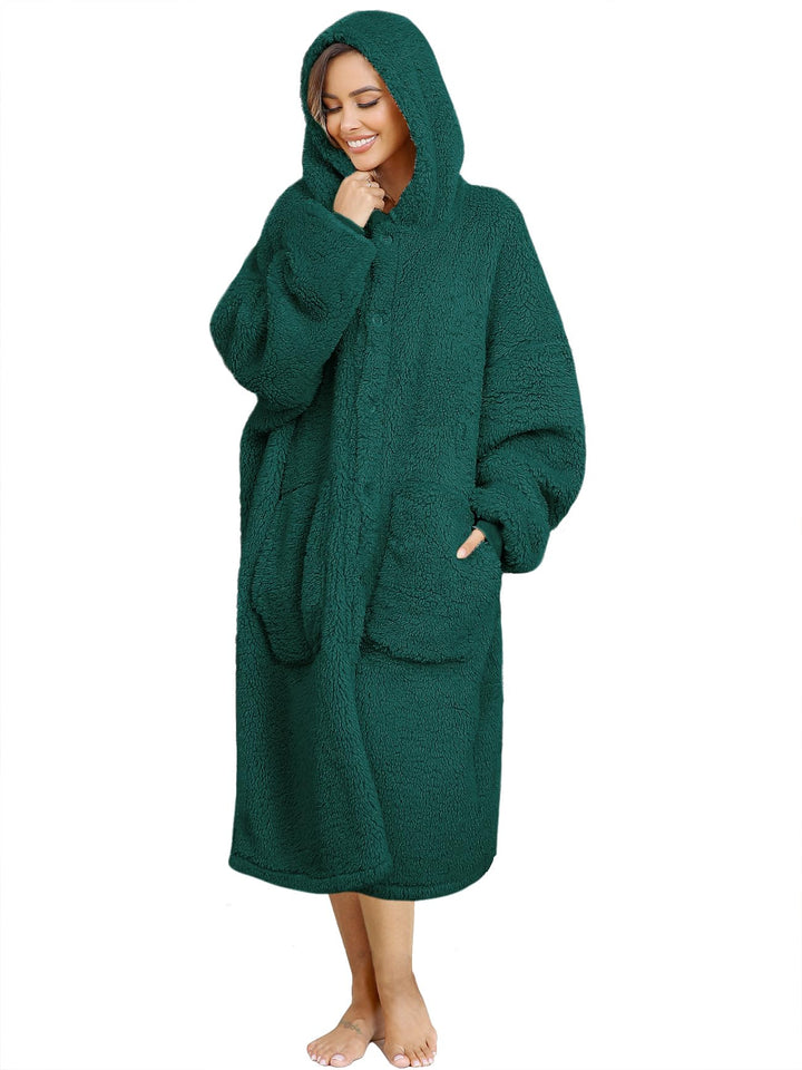 ililmmoe Plüsch Hoodie Decke für Frauen und Männer,Super warme und gemütliche grosse tragbare Decke