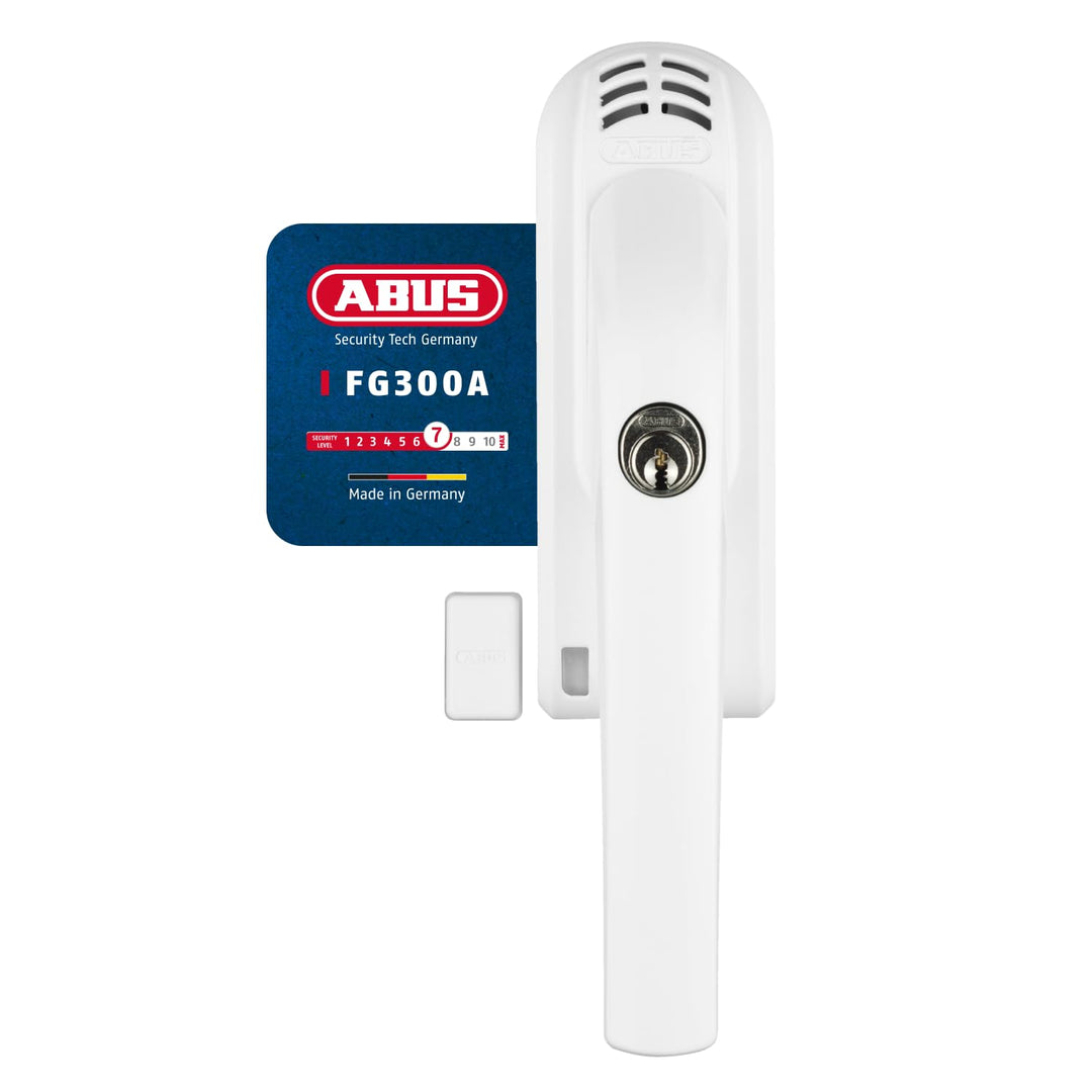 ABUS Abschliessbarer Fenstergriff FG300A - Fensterknauf mit Druckzylinder und Alarmfunktion, verschi