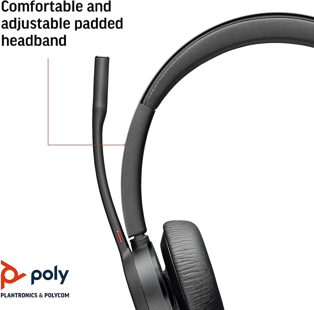 Plantronics Voyager 4320/R UC Stereo-Headset, kabellos, Geräuschunterdrückung, Schwarz