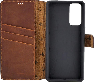 Suncase Book-Style Hülle kompatibel mit Xiaomi Redmi Note 10 Pro Leder Tasche (Slim-Fit) Lederhülle