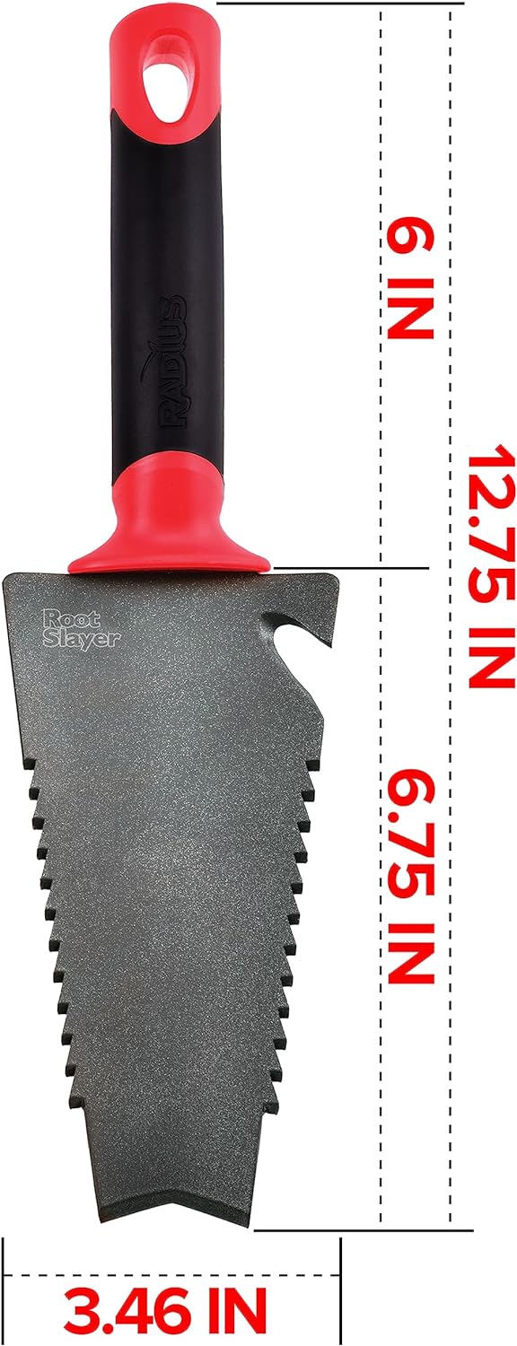 Radius Garden 17011 Root Slayer Carbon Stahl Hand Schaufel und Halfter rot Trowel/Holster, Trowel/Ho