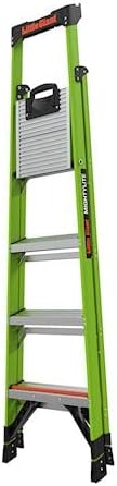 Little Giant MIGHTYLITE, 4 Steps Model - EN 131-150 kg Rated, Fiberglass Stepladder with Ground CUE