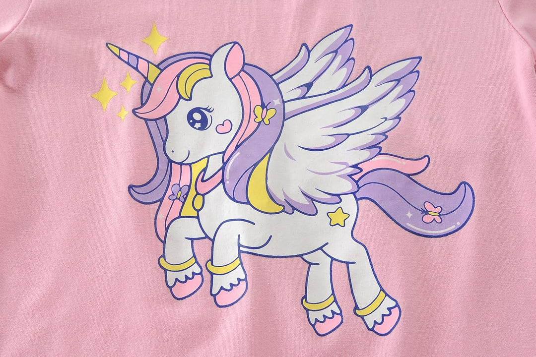 EULLA Kinder Mädchen Schlafanzüge Winter Pyjama Set Einhorn Meerjungfrau Schmetterling Marienkäfer G