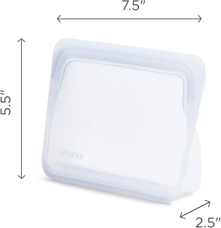 Stasher Bag Premium Silikonbeutel wiederverwendbar für Lebensmittel, Stand Up Mini Bag, Klar, Dauerh