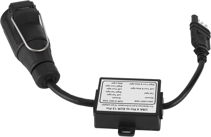 Trailer Connector US, Plug to EU 13 Pin Portable 4 Pin Flat Light Circuit Wiring Converter