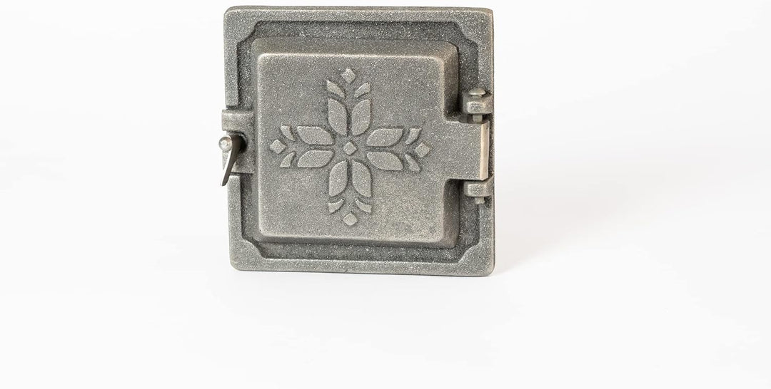 SEZAM Revisionstür für Öfen aus Gusseisen 14,6 x 4,5 x 14,6 cm, Kamintür - Klappe - Räumungstür, für