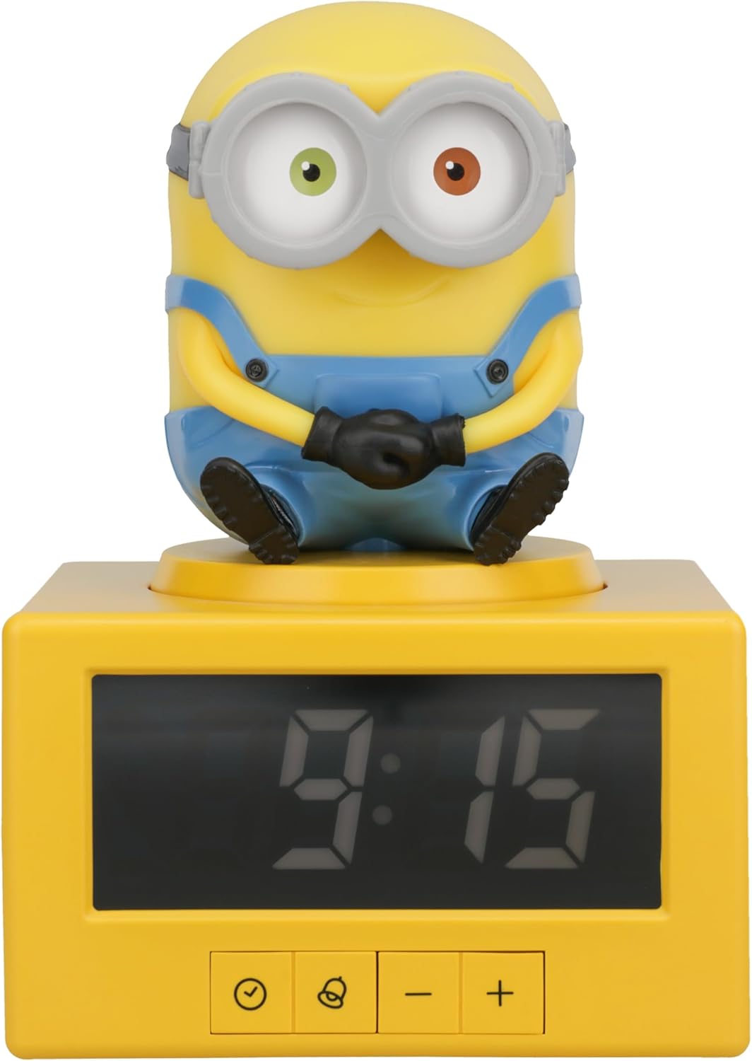 Paladone Minions Bob Symbol, Wecker – 14 cm Digitaluhr mit Nachtlicht, batteriebetrieben