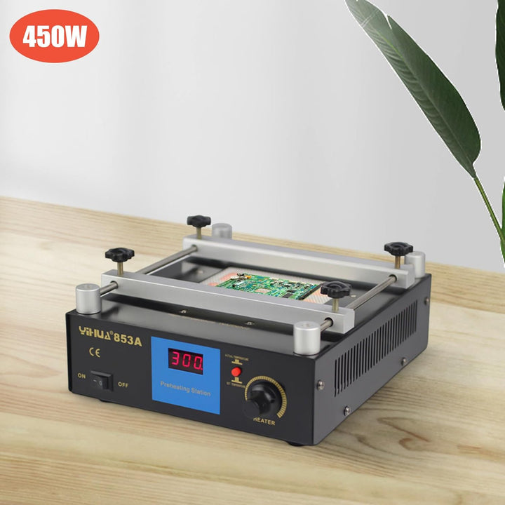 853A Aufwärmstation Heizplatte Vorheizen Antistatisch Rostfrei 450W 220V