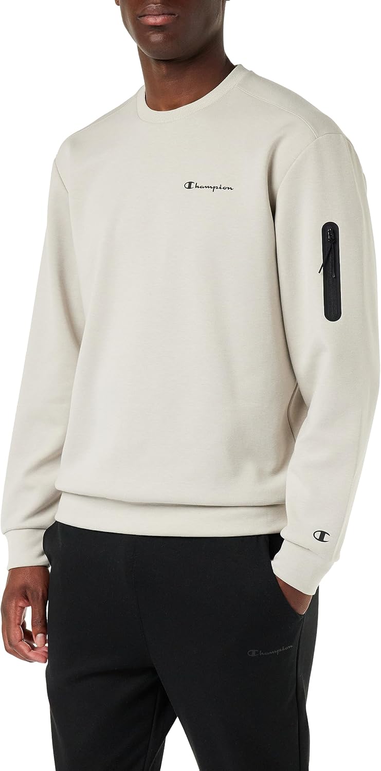 Champion Herren Legacy American Tech Interlock Crewneck Poly-Baumwolle Sweatshirt XL Silber Grau, XL