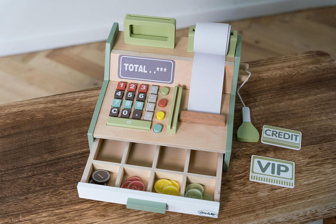 Kaufladenkkasse Holz Geschenkbox 17 Teile