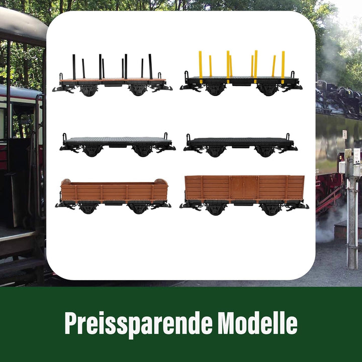 Rungenwagen schwarz/gelb als Spur-G Bausatz Zubehör für Gartenbahn Loks & Wagen