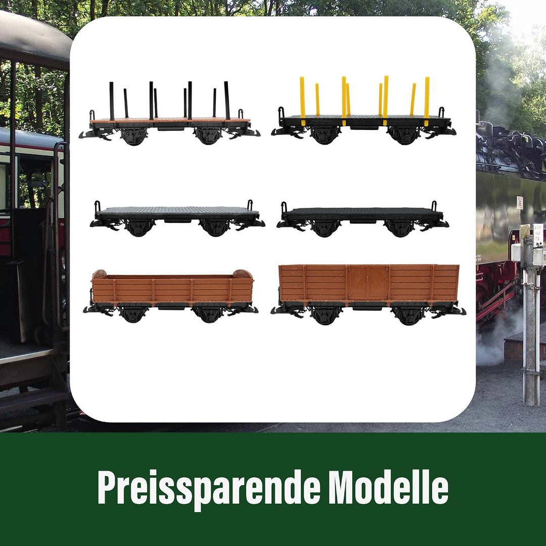 Rungenwagen schwarz/gelb als Spur-G Bausatz Zubehör für Gartenbahn Loks &amp; Wagen