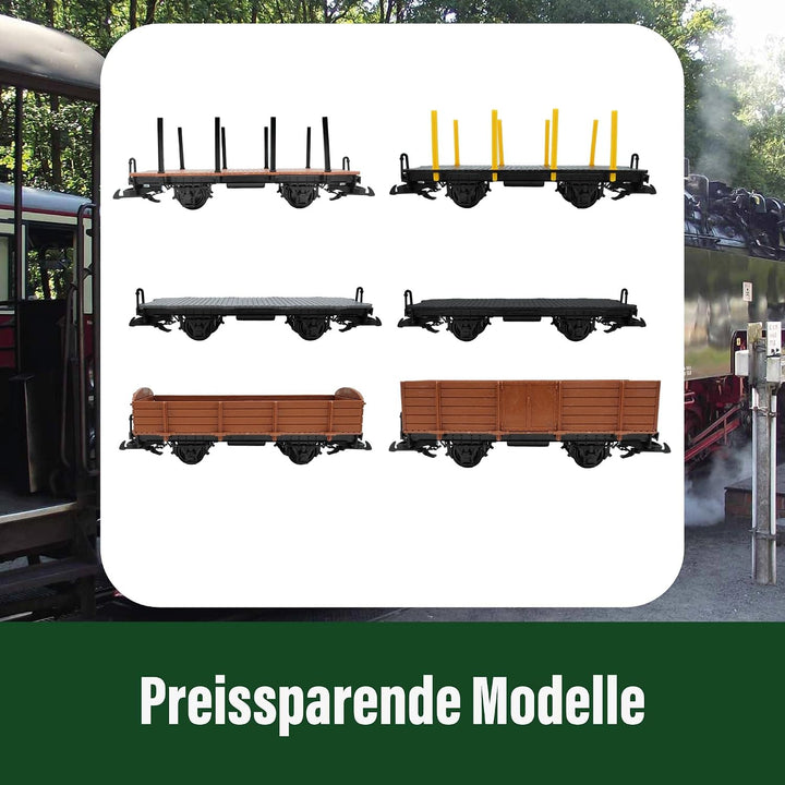 Rungenwagen schwarz/gelb als Spur-G Bausatz Zubehör für Gartenbahn Loks &amp; Wagen