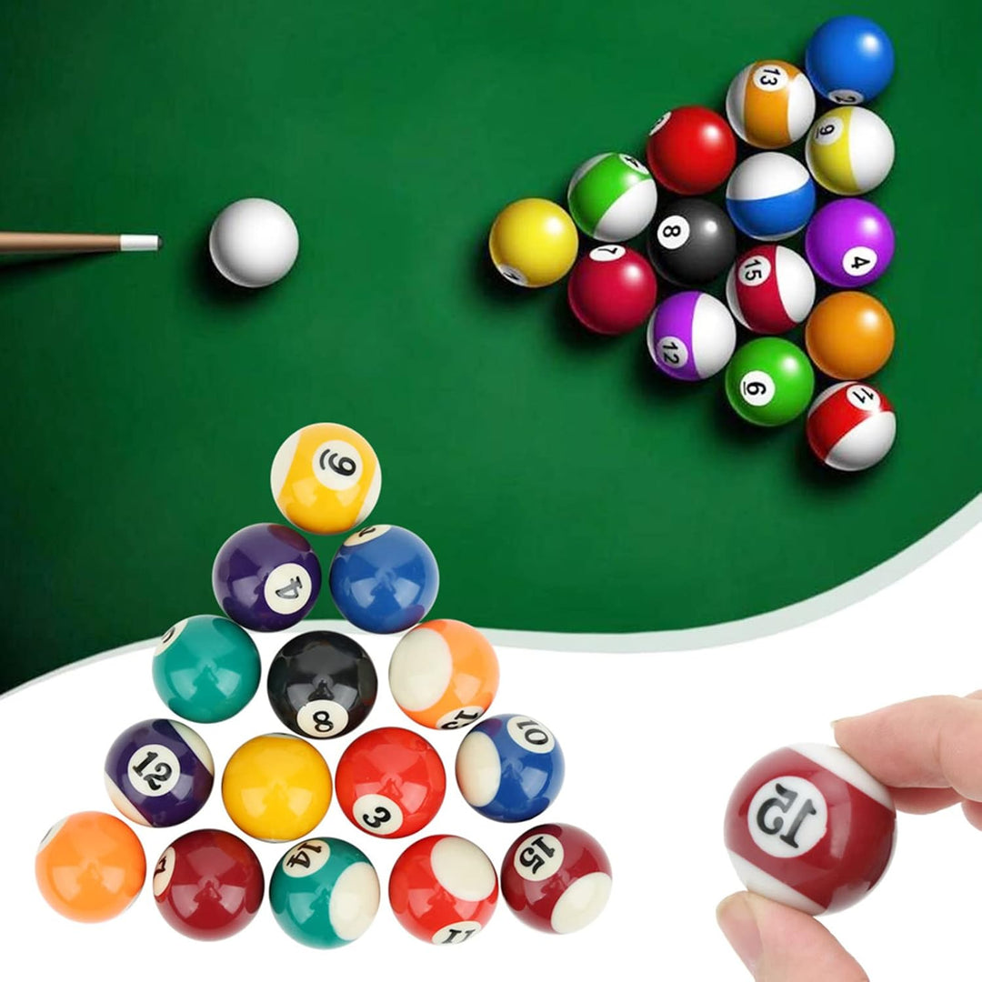 Billardkugeln Set 16 Stück 38 mm Mini Pool Ball Billard Set aus Kunstharz Mini Billardtisch Zubehör