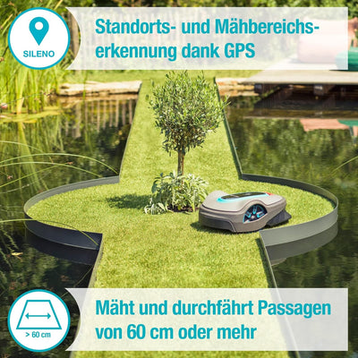 Gardena Mähroboter smart SILENO city 600 m² Set: Innovative LONA AI-Technologie, Steuerung per App,