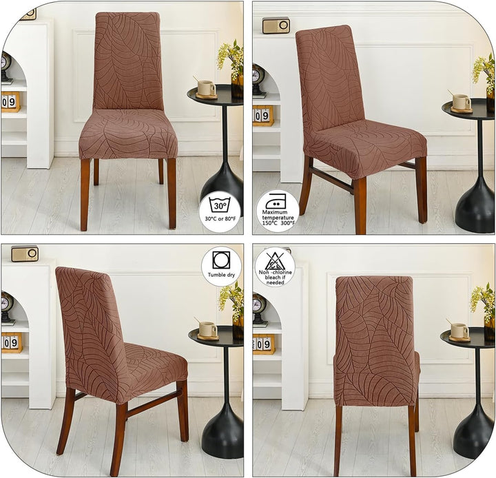 SHENGYIJING Stretch Set of 2 or 4 or 6 Waterproof Dining Chair Covers for Dining Room, Removable and