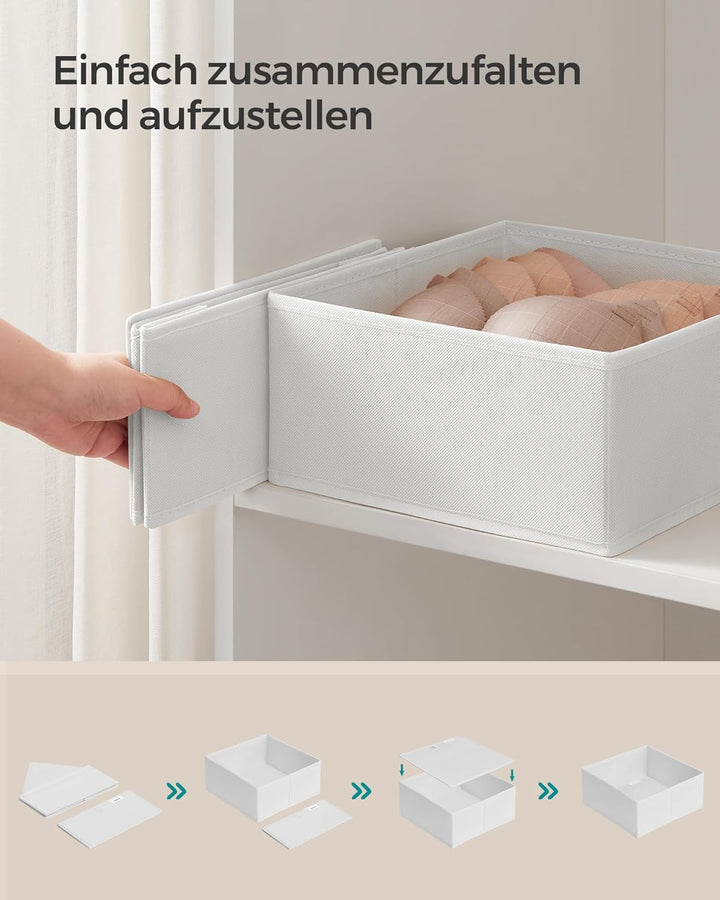 SONGMICS Aufbewahrungsbox für Schublade, 12er Set, Schubladen Organizer, Faltbox, Unterwäsche Organi