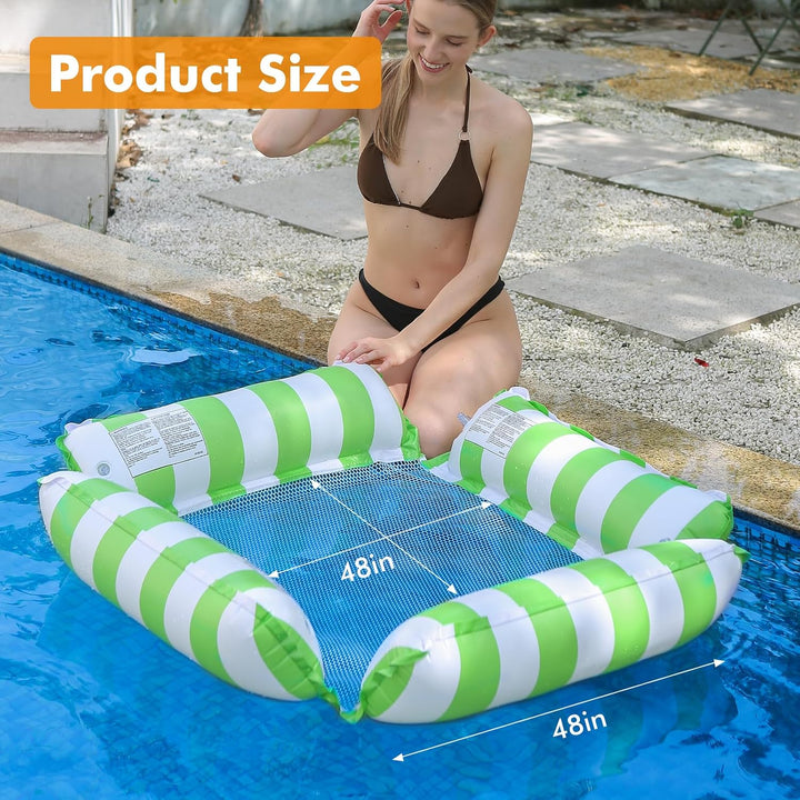 Aufblasbare Pool-Schwimmer-Stuhl-Lounge für Erwachsene und Kinder, die Schwimmen, Streifen-Muster-Sc