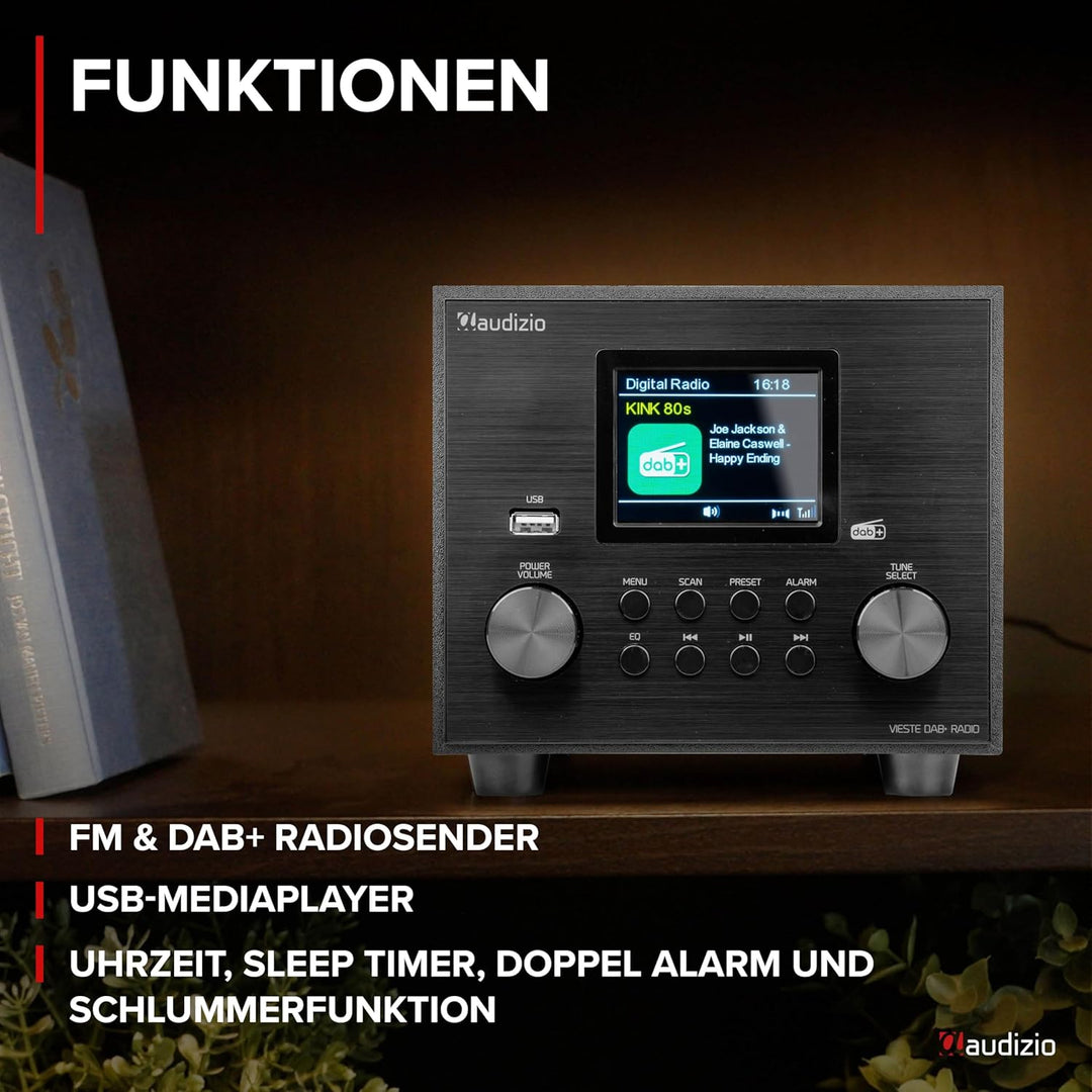Audizio Vieste - DAB Radio mit Bluetooth, Digitalradio, 60 Watt Lautsprecher, DAB Plus Radio mit USB