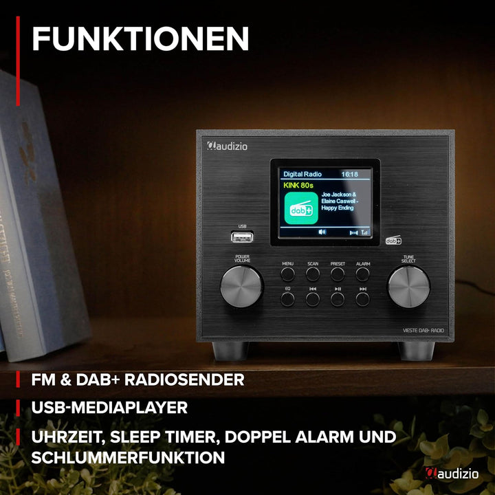 Audizio Vieste - DAB Radio mit Bluetooth, Digitalradio, 60 Watt Lautsprecher, DAB Plus Radio mit USB