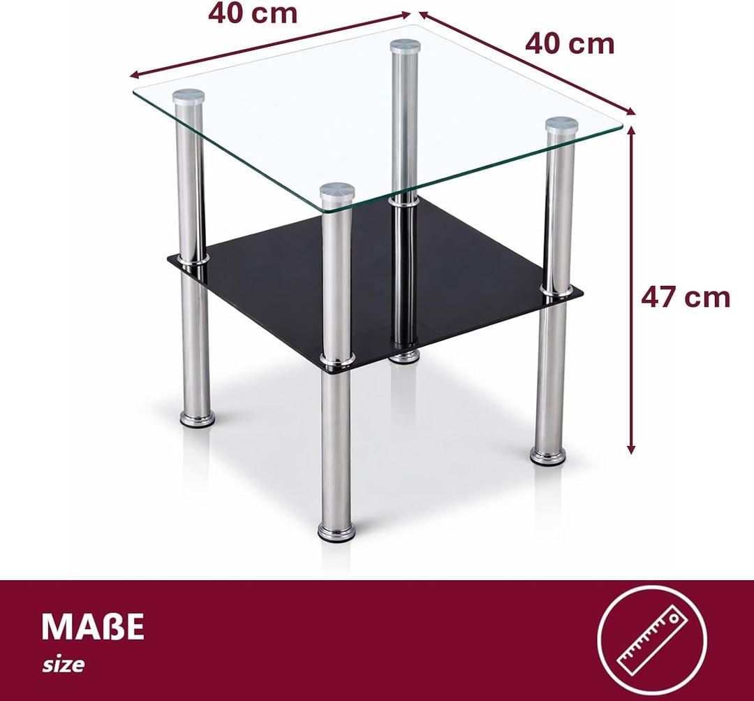 CasaXXl Couchtisch Glas mit Sicherheitsglas & Facettenschliff - Glastisch perfekt geeignet als Beist