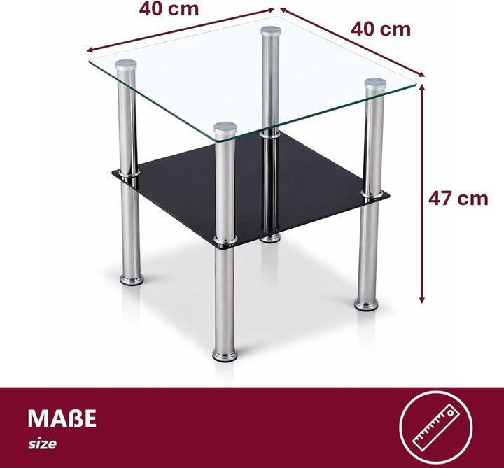 CasaXXl Couchtisch Glas mit Sicherheitsglas & Facettenschliff - Glastisch perfekt geeignet als Beist