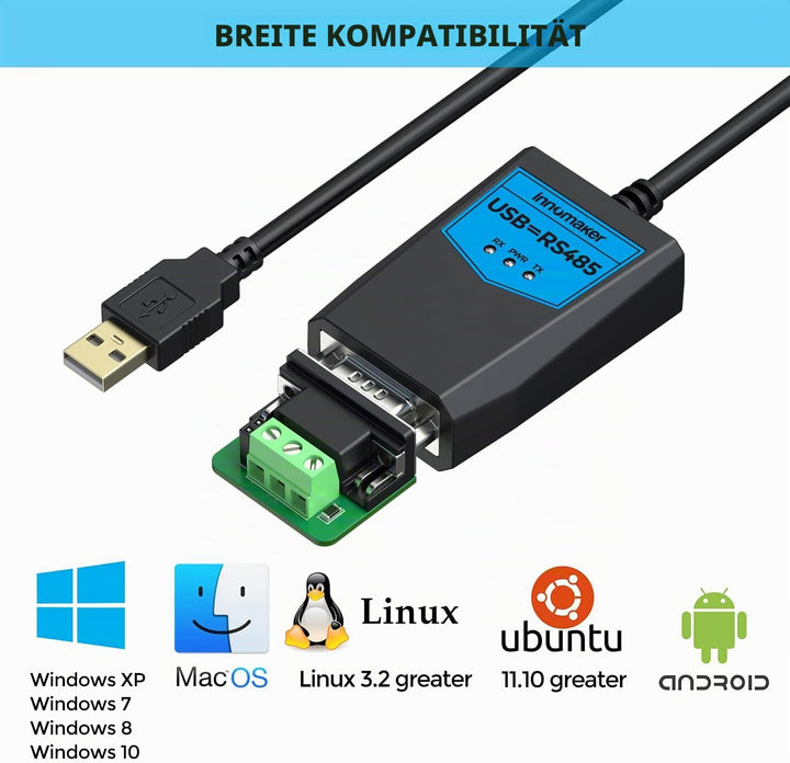 Industrieller USB 2.0 auf RS485 Konverter-Adapter basierend auf FTDI FT230 Chip, eingebauter ESD-Sch