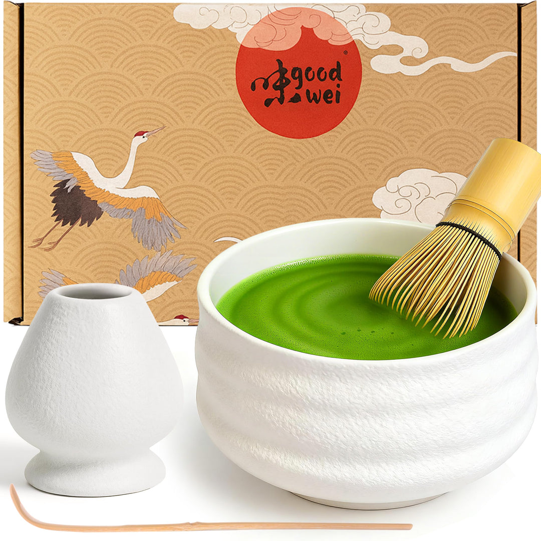 Goodwei Japanisches Matcha Komplett-Set mit hochwertiger Teeschale (Miyuki, 80) Miyuki 80, Miyuki 80
