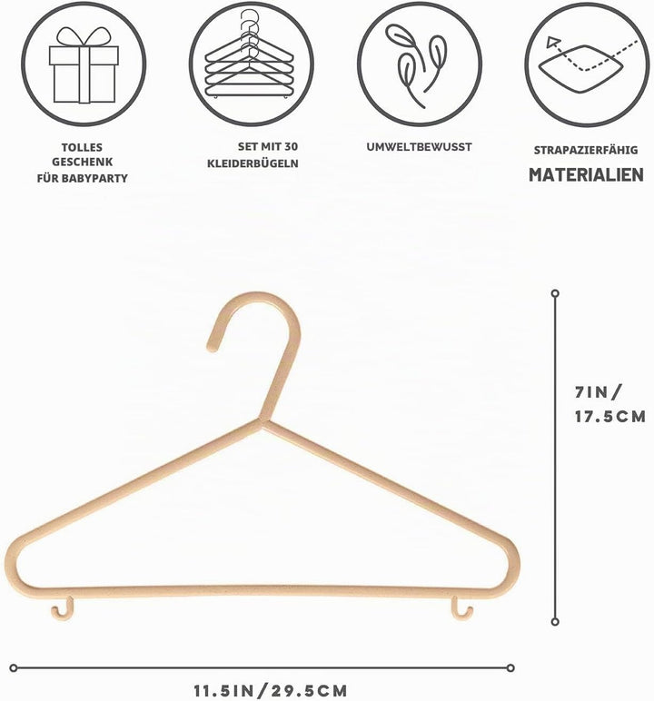 3 Sprouts - Kleiderbügel für Kinder – Baby und Kleinkinderkleidung - Nachhaltige Kleiderbügel aus We