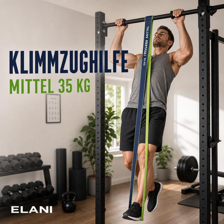 ELANI Resistance Bands - zweifarbig mit Widerstandslinien + Workoutplan &amp; Eco-Verpackung - Widerstan
