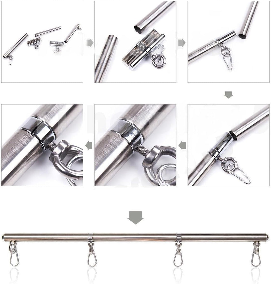 Edelstahl Silber Einstellbare Pilates Bar Set Sport Aid Training Fitness Gear, B