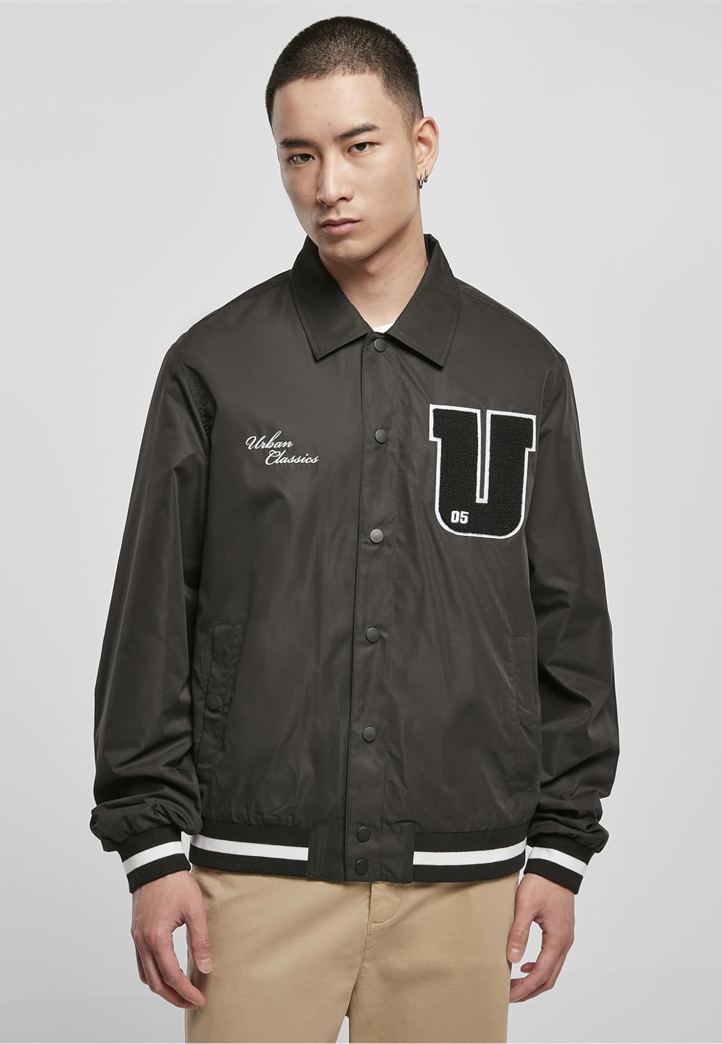 Urban Classics Herren Sports College Jacket L Schwarz, L Schwarz