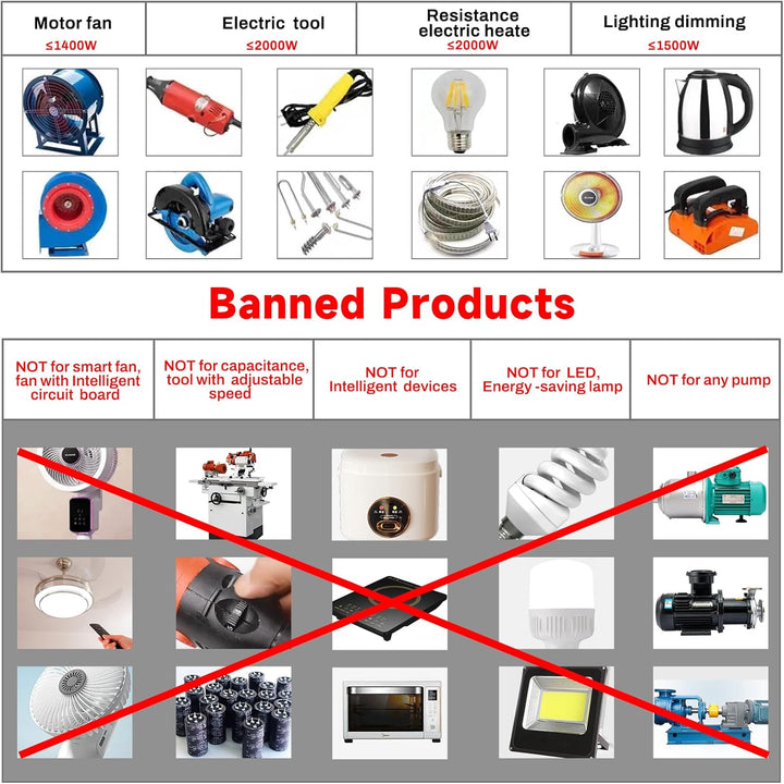 Ailao Drehzahlregler 230v Drehzahlregler Motor Verwendung für Winkelschleifer/Bläser/Handbohrer/Krei