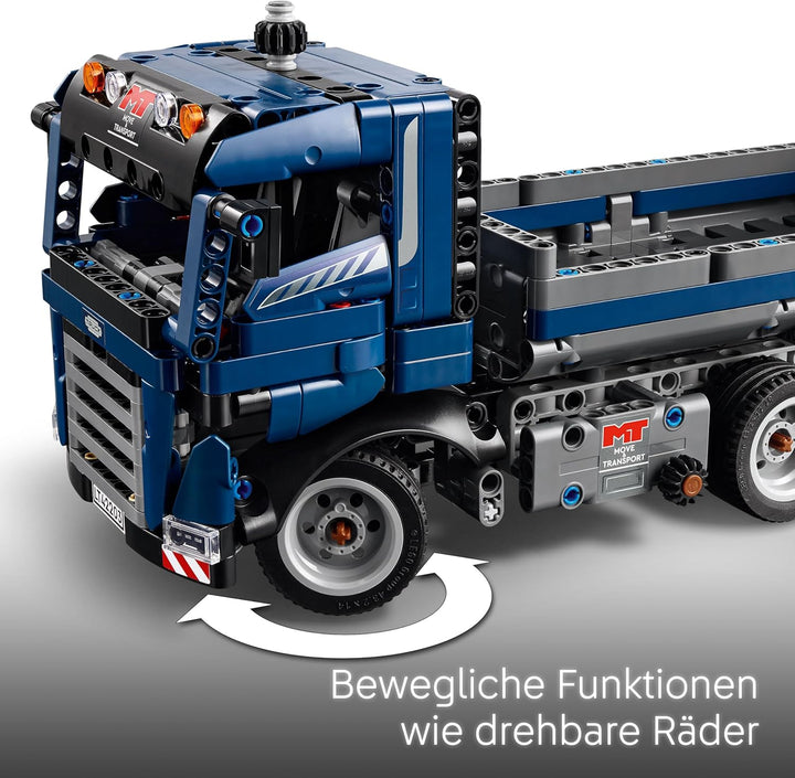 LEGO Technic Kipplaster Spielzeug mit Lenkung und beweglicher Kippmulde - blaues Baufahrzeug - Gesch