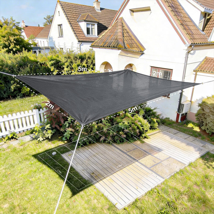 HAIKUS Sonnensegel, rechteckig, 2 x 5 m, HDPE, 5 x 2 m, atmungsaktiv, robust, 98% UV-Schutz, für Out