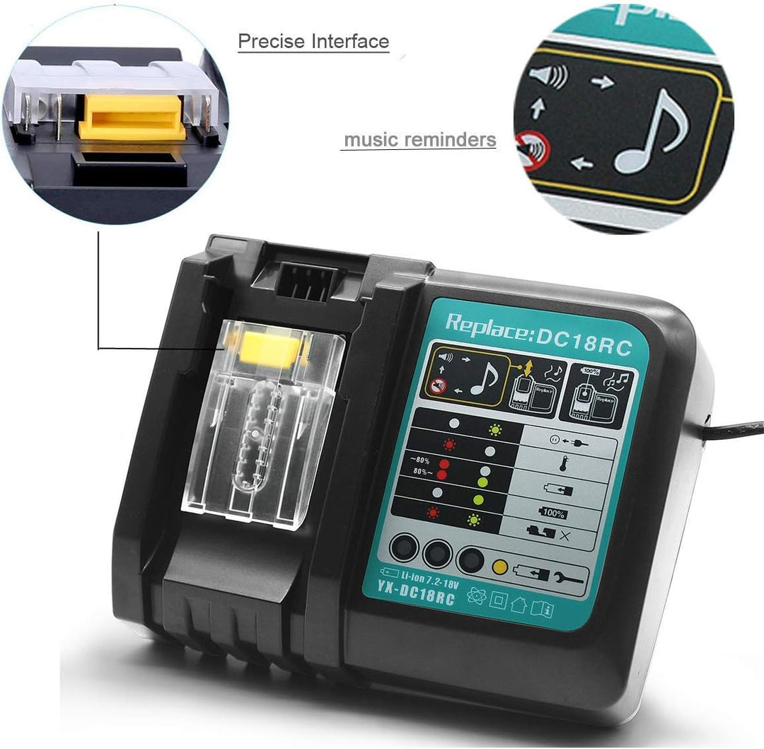 VANTTECH 3A DC18RC Li-Ion Ersatz Ladegerät für Makita 14.4V ~ 18V BL1830 BL1840 BL1850 BL1815 BL1430