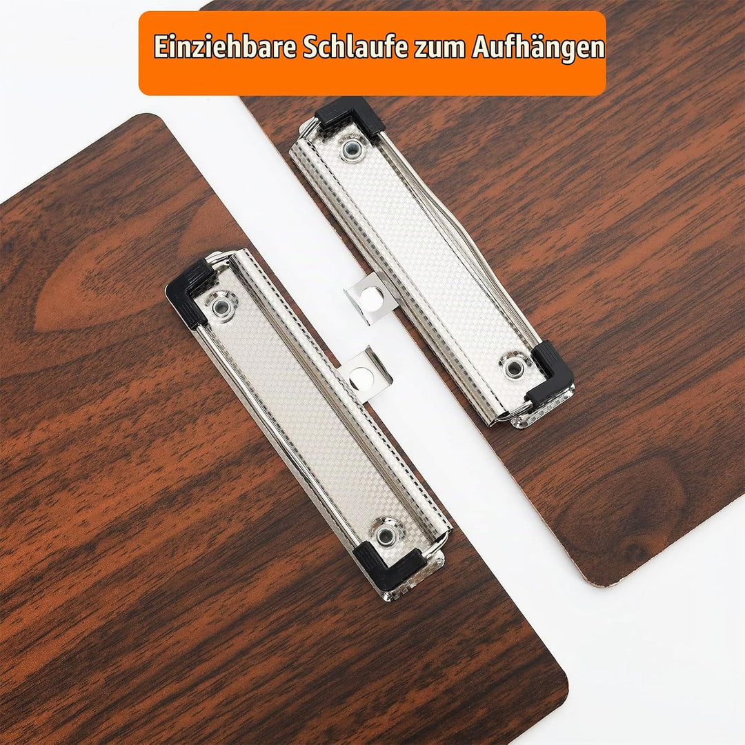 Klemmbrett A4 Holz,12 Stück Klemmbrett Holz A4 mit Metalklemme,Schreibbrett Schreibplatte Klemmbrett