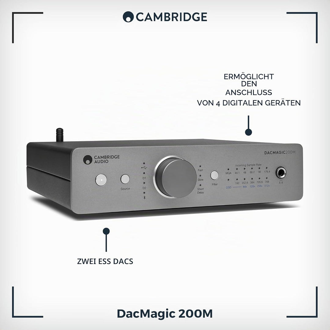 Cambridge Audio DacMagic 200M - MQA HiFi DAC und Kopfhörerverstärker mit Bluetooth - PC/MAC-Unterstü