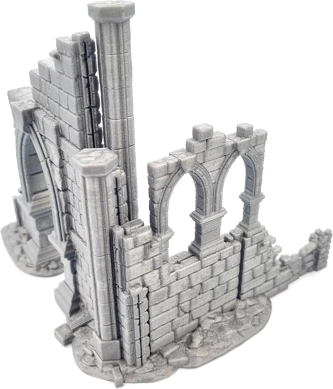 QP3D - Battle Ruined Building Wall, Terrain Scenery for Tabletop & RPG 28-32mm Miniatures Wargame Pr