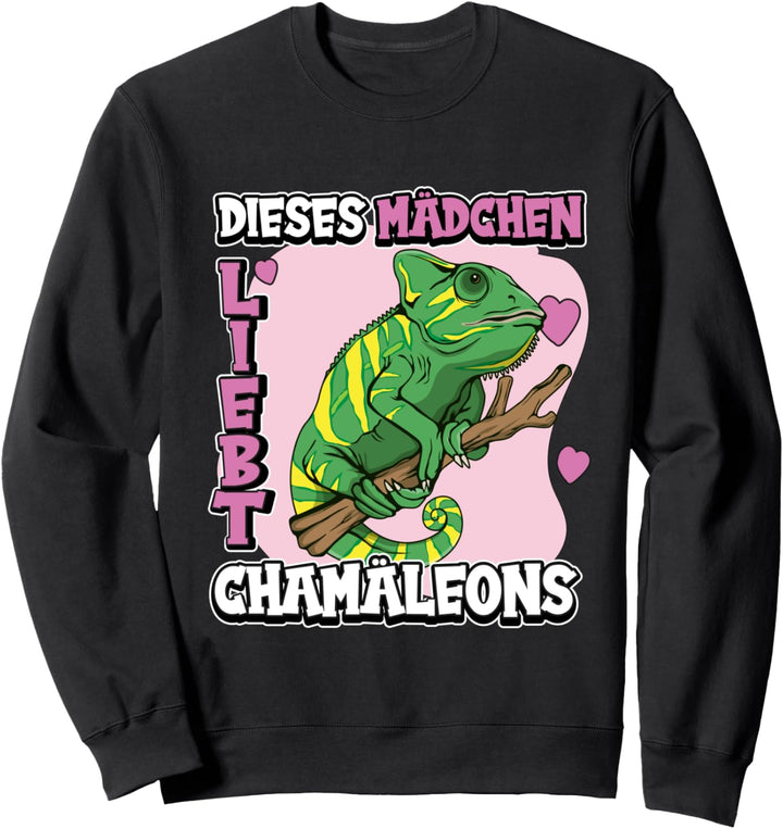 Kinder Chamäleon Sachen Dieses Mädchen liebt Chamäleons Sweatshirt