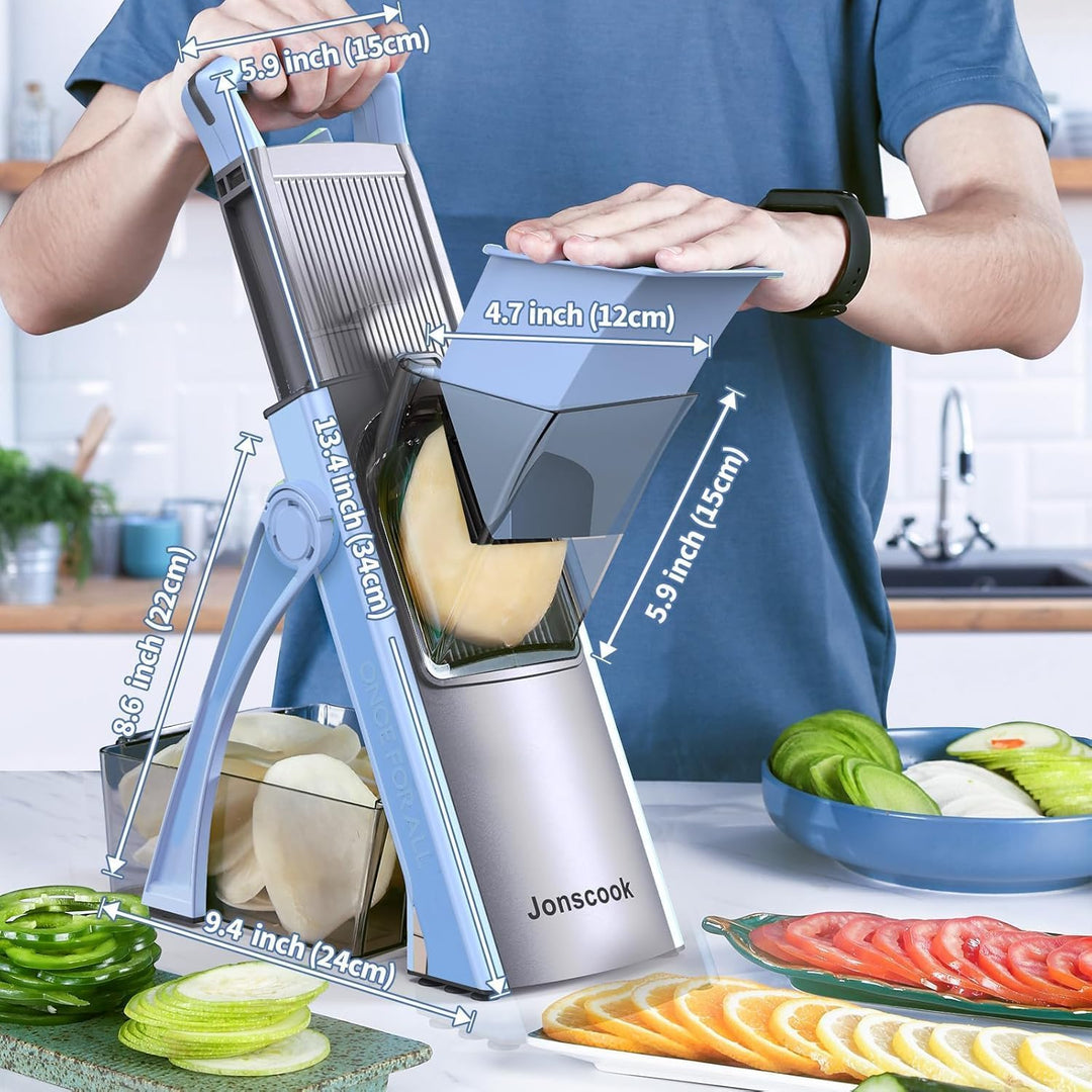 Safe Veggie Chopper Gemüseschneider, Pommes Frittierschneider, Zwiebelhacker, Gemüsehobel, multifunk