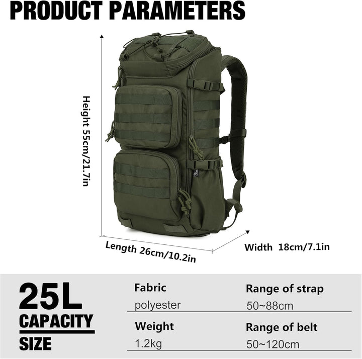 Mardingtop 28L Wanderrucksack Militär Outdoor Rucksack - Leichter Taktischer Rucksack mit MOLLE-Syst