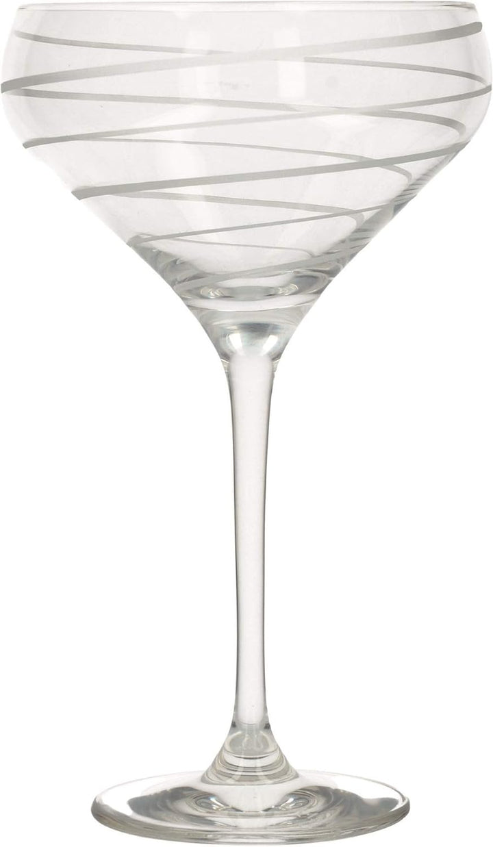 Mikasa Cheers Martinigläser, 290 ml, 4 Stück, Kristallglas, silber, 400 ml, Set of 4 Klassiker Silbe