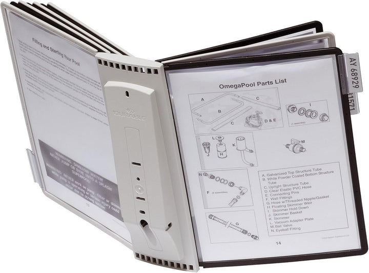 Durable Sichttafelsystem Sherpa Wall mit 10 Sichttafeln, 1 Stück, schwarz/grau, 563122 Wand 10 Tafel
