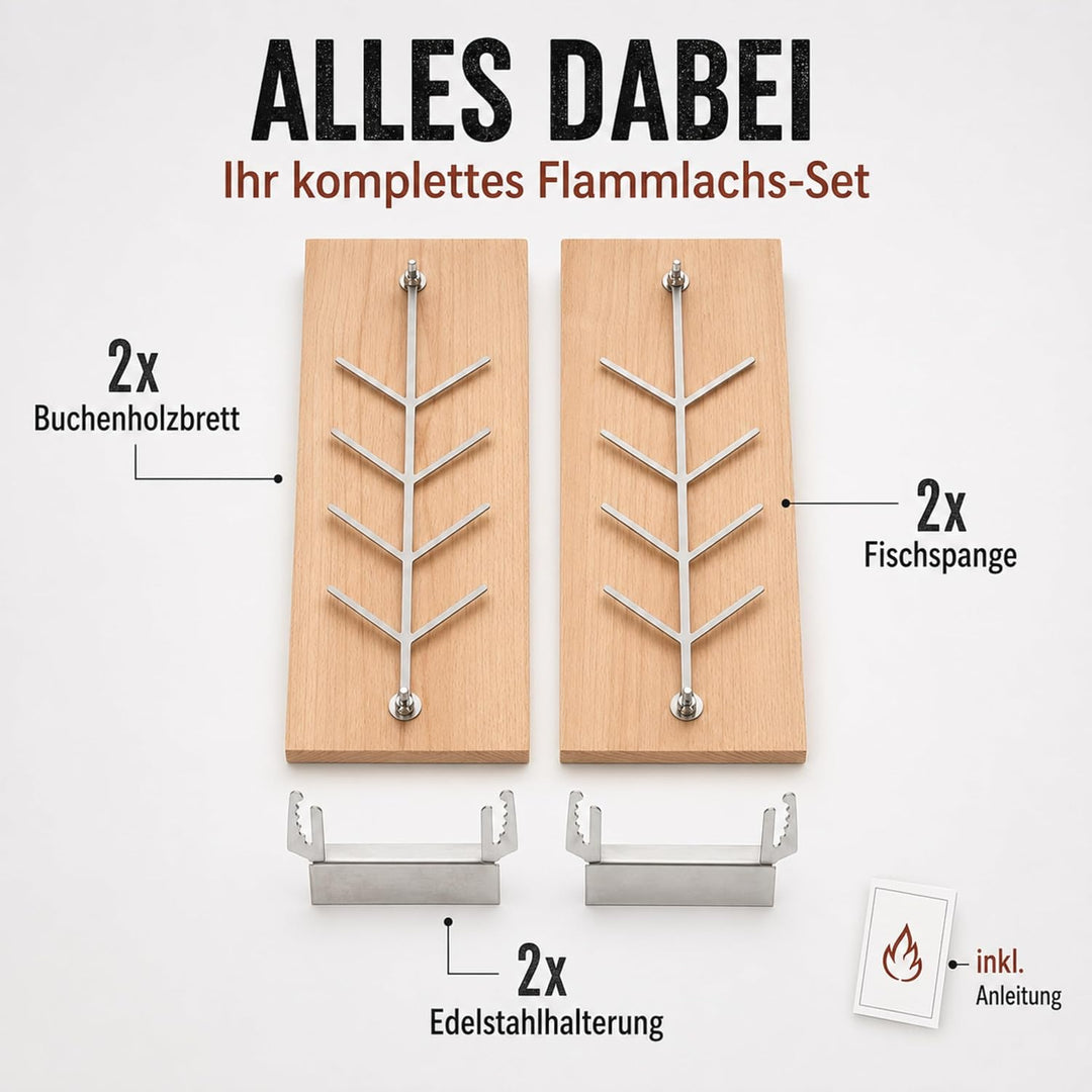 Flammlachsbrett, Räucherbrett, Flammlachs Brett aus dt. Buche. Geeignet für Feuerschalen,Outdoor Gri