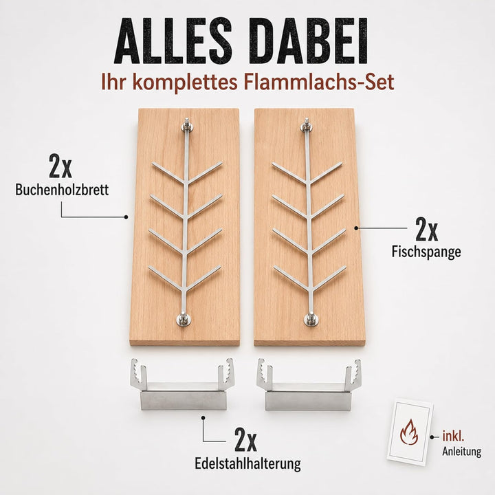 Flammlachsbrett, Räucherbrett, Flammlachs Brett aus dt. Buche. Geeignet für Feuerschalen,Outdoor Gri
