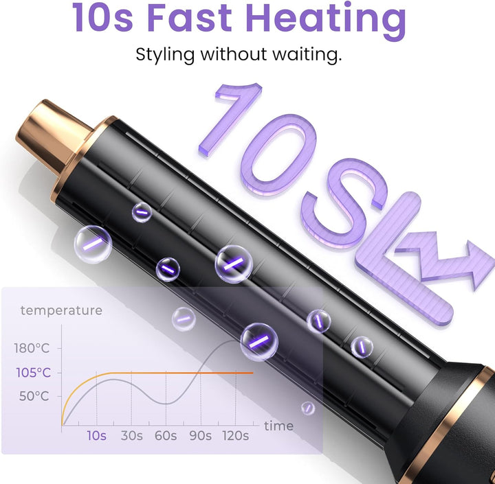 5 in 1 Hairstyler Rundbürstenföhn Haartrockner,1000w Airstyler Lockenstab mit Luft, 3 Temperaturrege