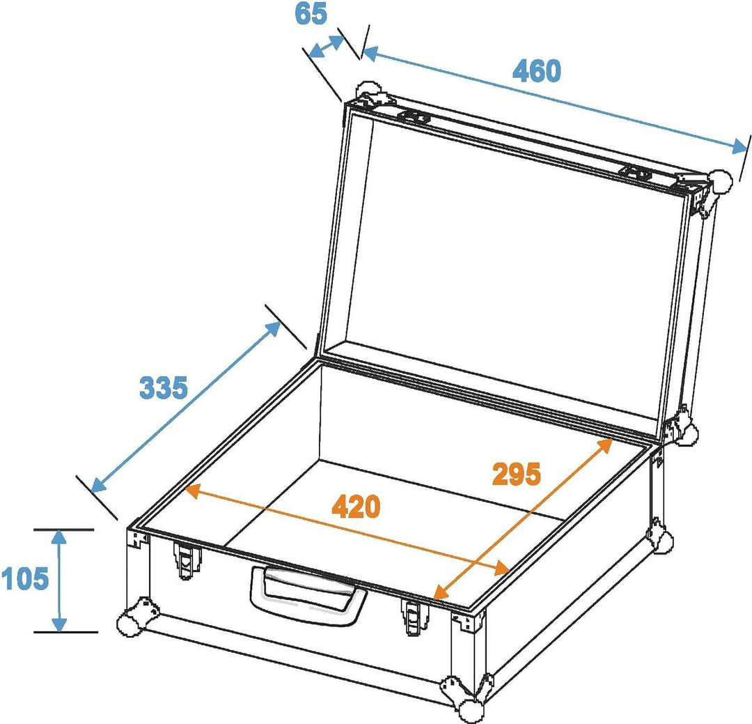 ROADINGER Universal-Koffer-Case FOAM, blau | Flightcase mit Schaumeinlage, 420 x 120 x 295 mm (Innen