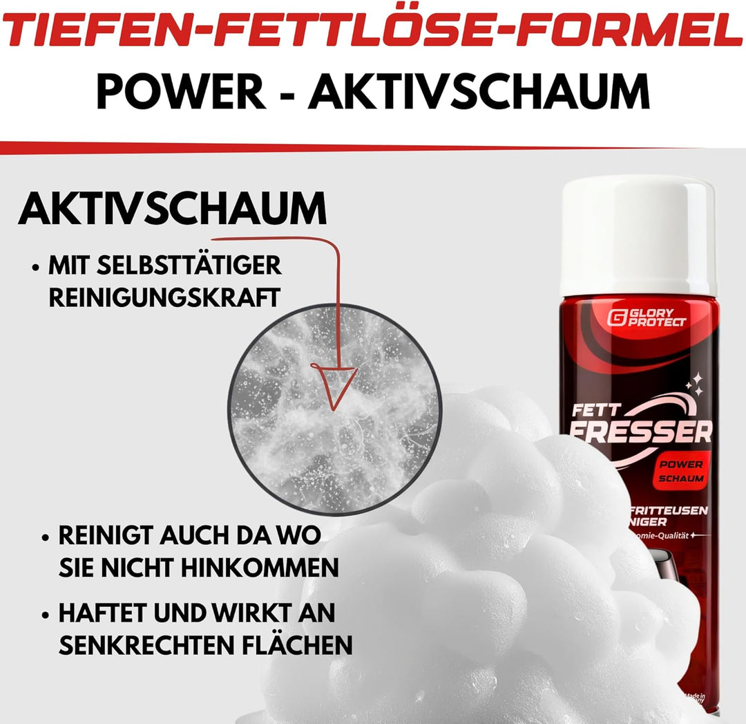 Airfryer-Reiniger Power-Schaum für Heissluft-Fritteuse und Backofen | Starker Fettlöser mit Hafteffe